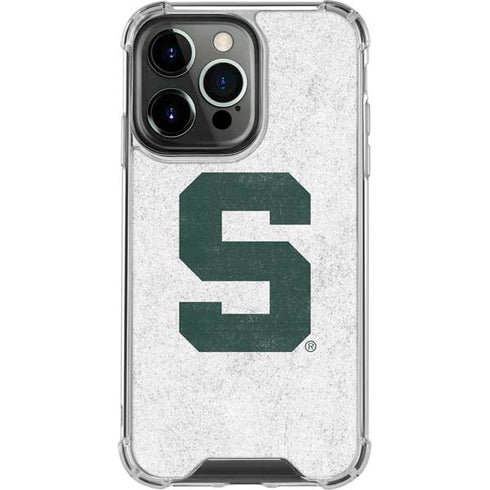 Michigan State University Spartans Mean Green S iPhone 15 Pro Clear Case